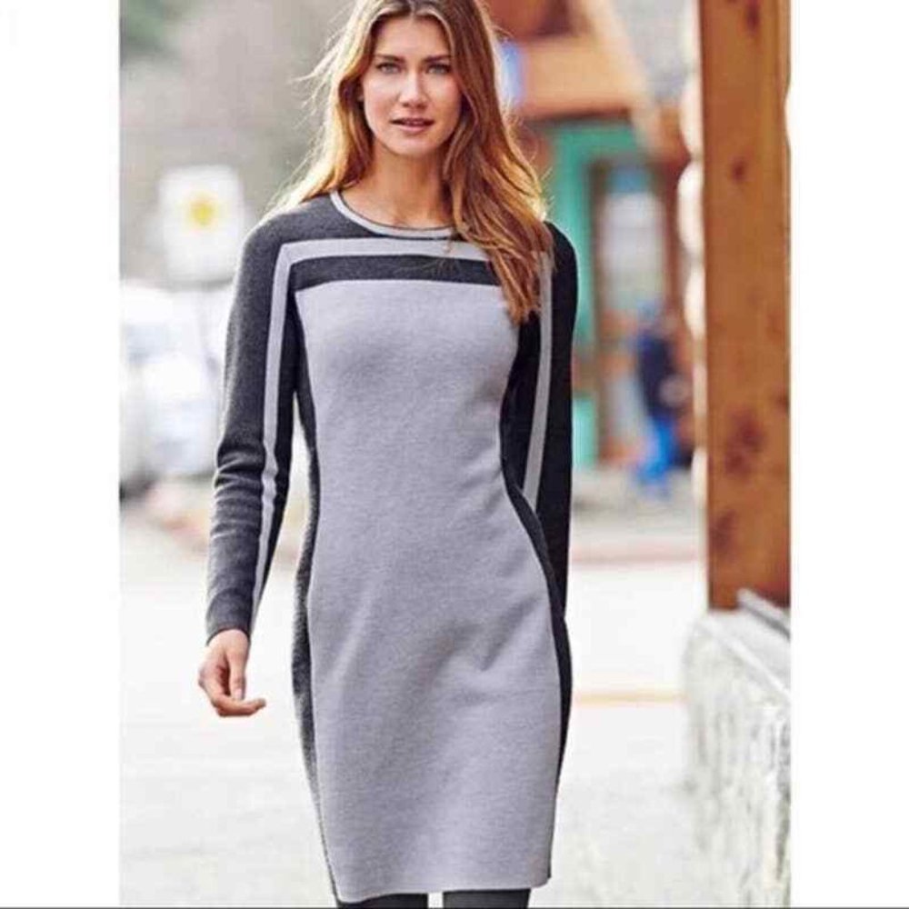 Athleta Boreal Colorblock Sweater Dress Sz XS  Stretch Wool NWOT